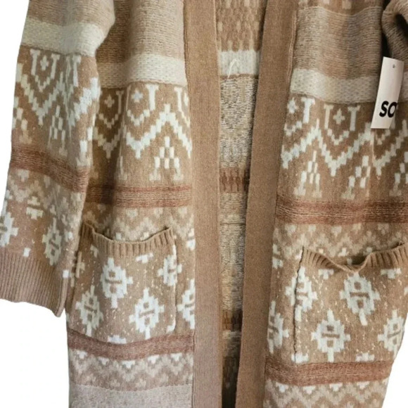 SO Boho Duster Cardigan white/Tan NWT - Picture 3 of 7